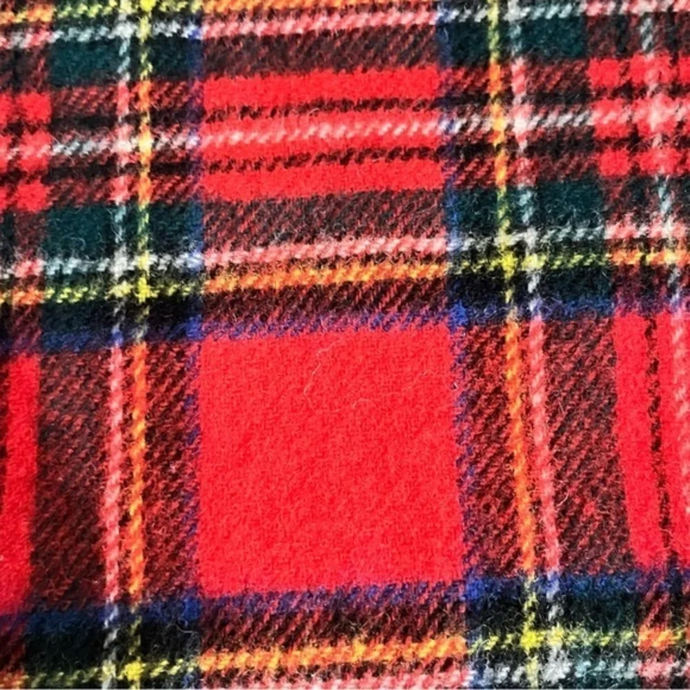 Vintage Peter Macarthur Scotland Red‎ Tartan Plaid Lambswool Scarf 52x11 Shawl